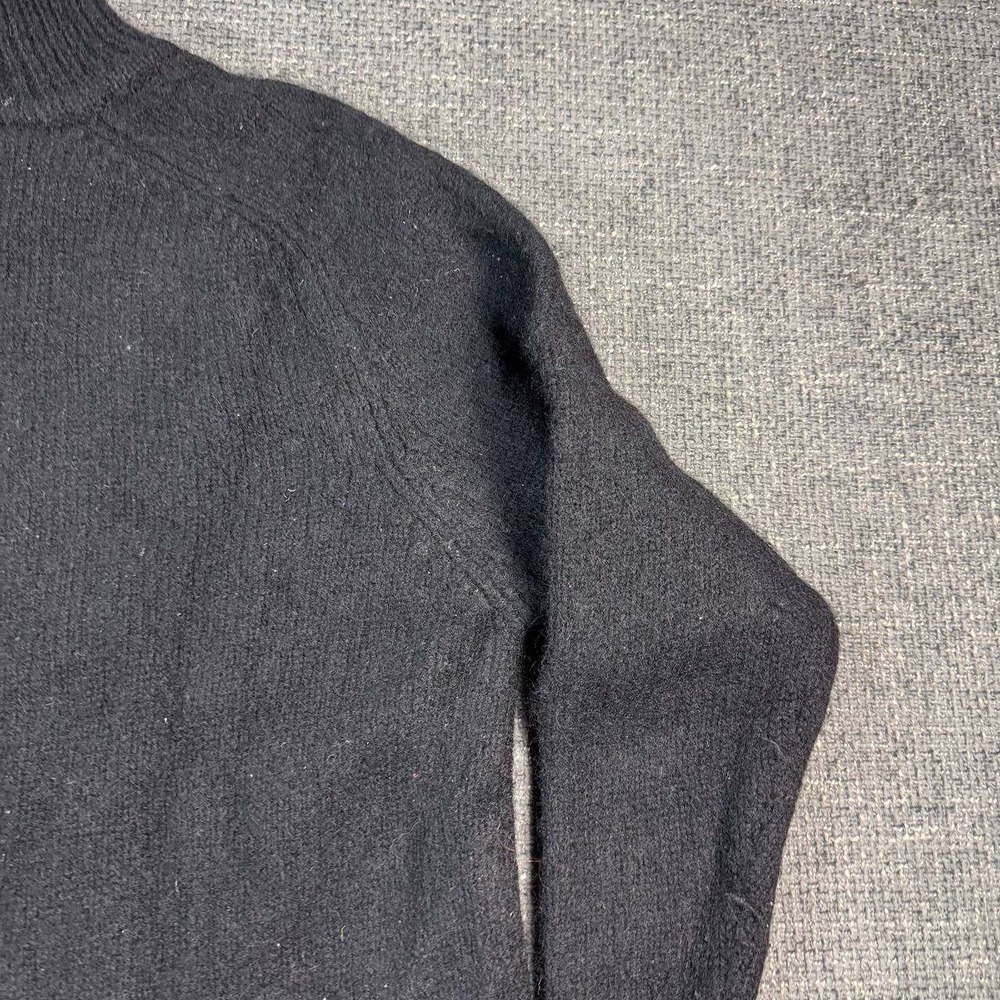 VS Sport Snowflake Wool Sweater Unisex Medium Black 90s Vintage Quarter Zip - Picture 11 of 12